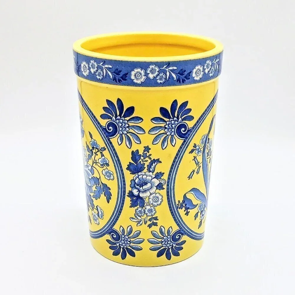 Spode Blue Room Garden Collection Yellow Ceramic Wine Cooler Utensil Holder Croc